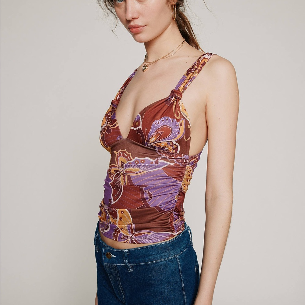 Urban Outfitters Printed Knot Tank